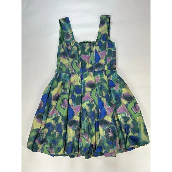 Aureta Dress Womens Small Piper Mini Fit & Flare Corset Multicolored Watercolor - Picture 6 of 8